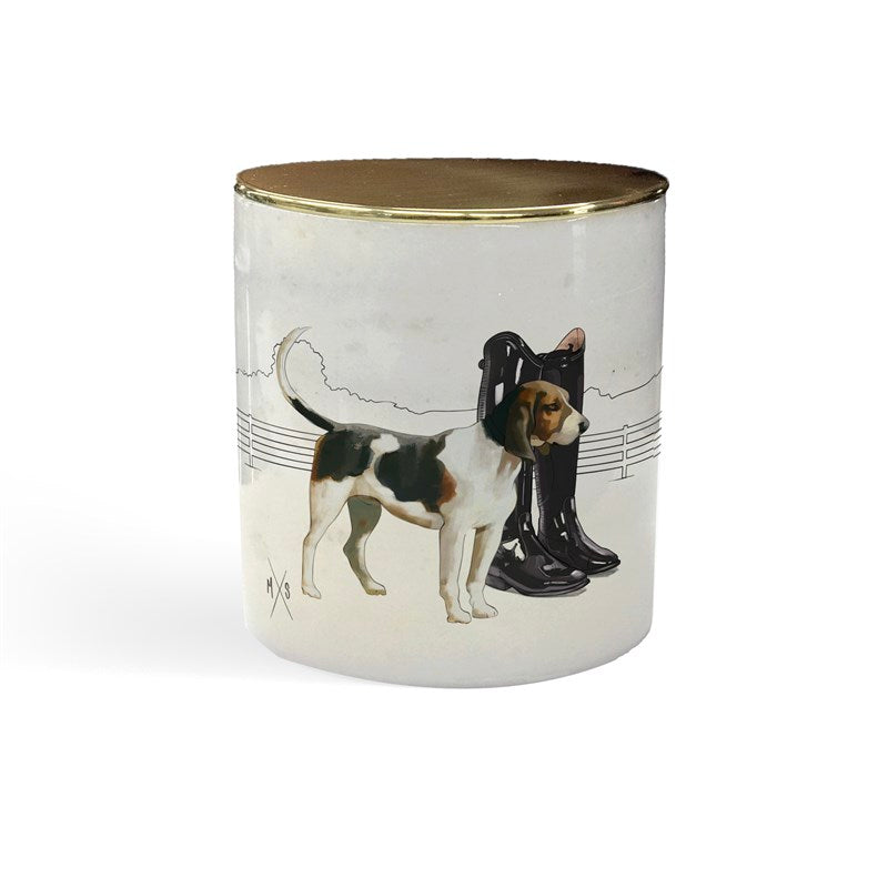 Equestrian Dog Marble Candle