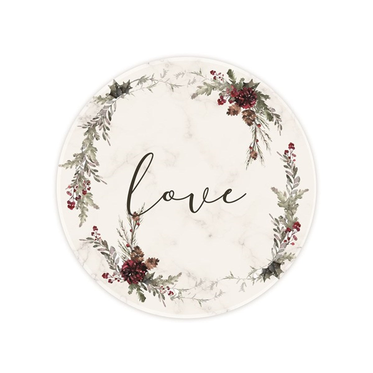 Love Marble Round Cheese Plate