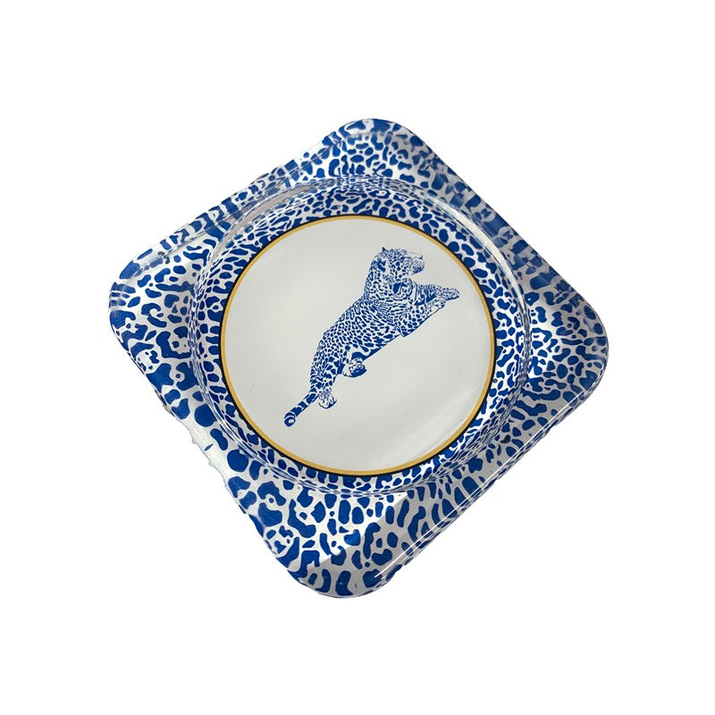 Classic Blue Leopard Glass Coaster