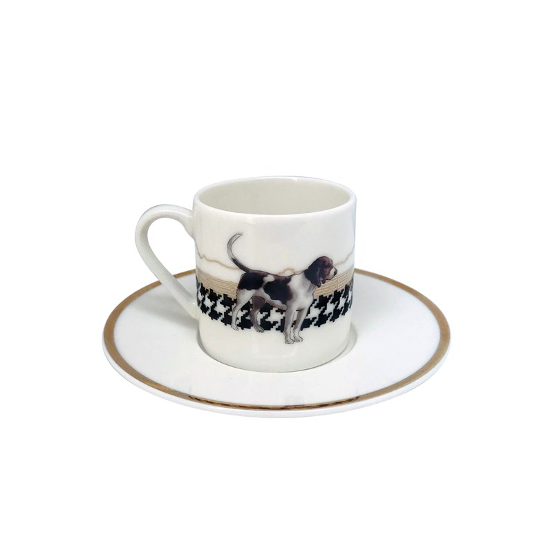 Equestrian Dog Porcelain Turkish Coffee Cup