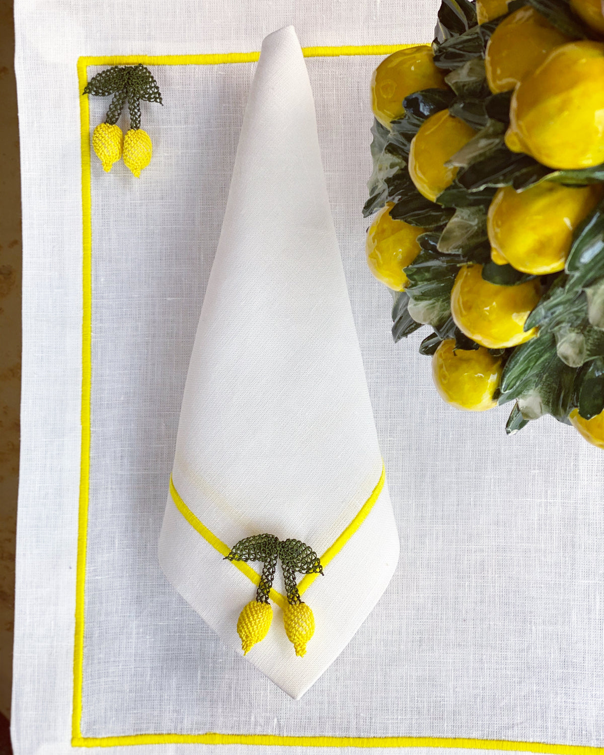 Handmade Lemon Linen Napkins